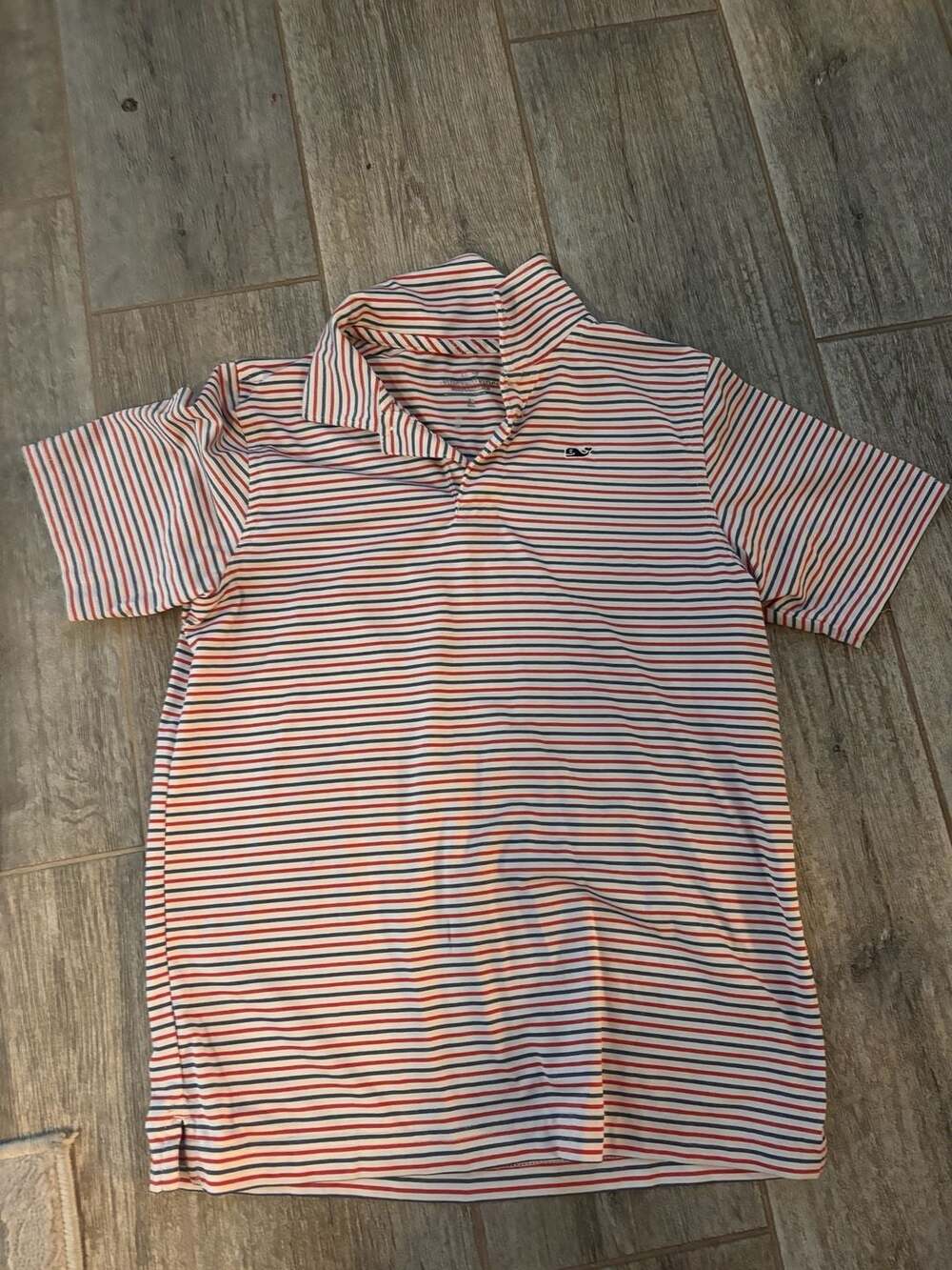 vineyard vines kids Performance Polo Size M Red White Blue Striped
